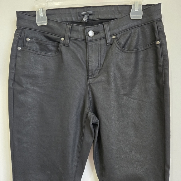 Eileen Fisher Wax Coated Jeans Organic Cotton - Picture 5 of 15